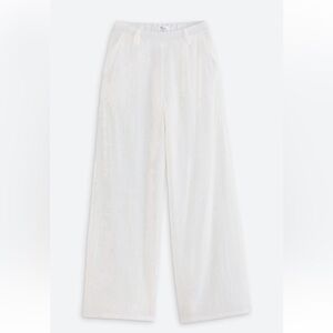 Chic White Wide Leg Women's Pants